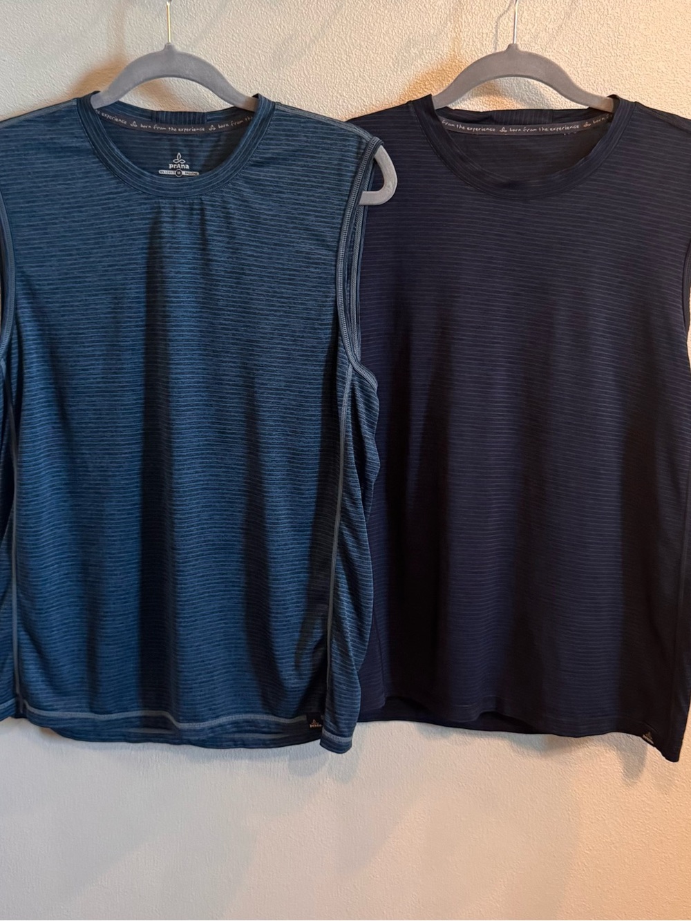 Prana Men’s Set of 2 Striped Sleeveless Tanks - Blue and Black
